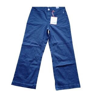 NWT One 5 One High Rise Wide Leg Pants  Navy Blue Size 12 / 31 L Inseam 28"